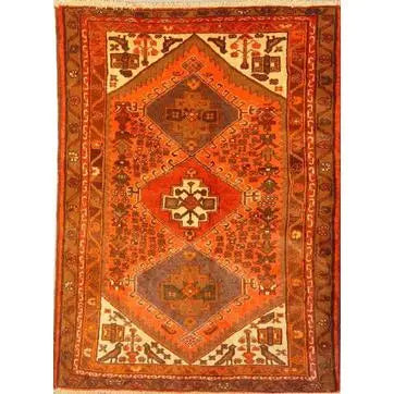 One Of The Kind Persian Hamedan Rug 4'8" x 3'5"